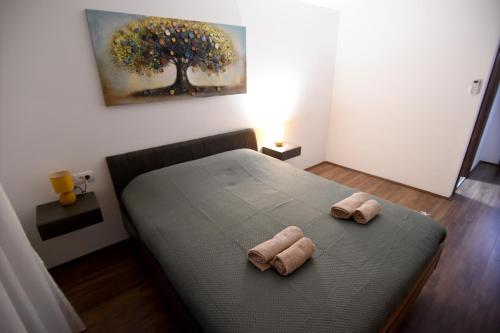 Cama o camas de una habitación en Apartmani Rimski most