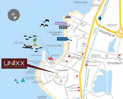 a map of limassol in cyprus at Luxury 70Sqm 2 BR Condo Next to Walking Street in Pattaya Central