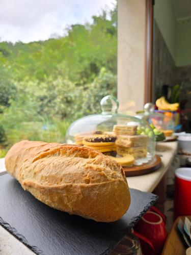 a loaf of bread sitting on top of a table at Agriturismo le Fontane - Lago di Bolsena in Grotte di Castro