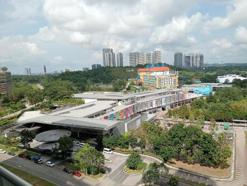 an overhead view of a building in a city at Walk 3min Legoland 8pax Lakeview 2B2R D'Pristine in Iskandar Puteri
