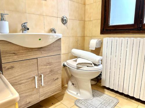 een badkamer met toilet en wastafel bij Venetian Nexus in Mestre