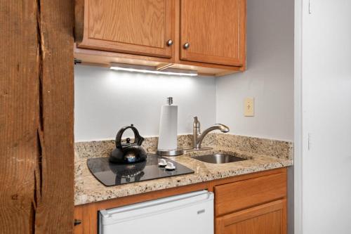 a kitchen with a sink and a counter top at Mountain Inn Studio 53 with Wintergreen Advantage in Wintergreen