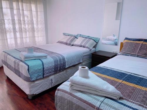 Postel nebo postele na pokoji v ubytování P2 Habitación Privada doble Miraflores, LIMA