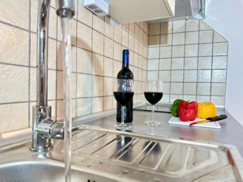 Køkken eller tekøkken på Acogedor apartamento cerca de la playa, WiFI