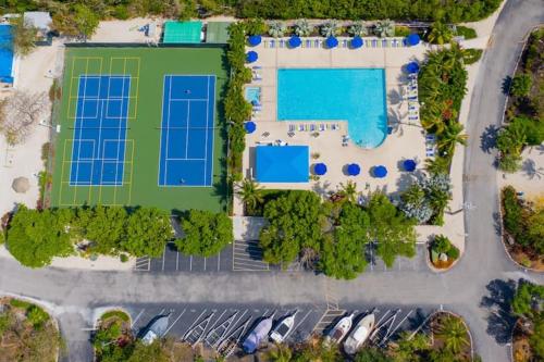 an overhead view of a yard with a pool at Key Largo Sunrise Resort Style Ocean Pointe 5315 in Key Largo