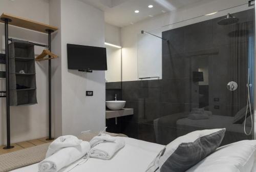 Koupelna v ubytování Hotel Doria