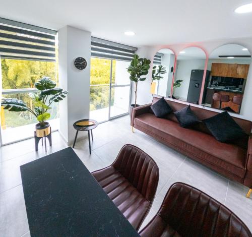 Posezení v ubytování Piso en el Quindío, apartamento de lujo