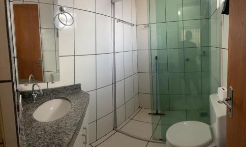 Koupelna v ubytování Hotel Santos Reis