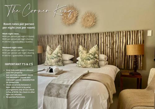 a magazine advertisement for a hotel room with a bed at The Boshoff in Durban