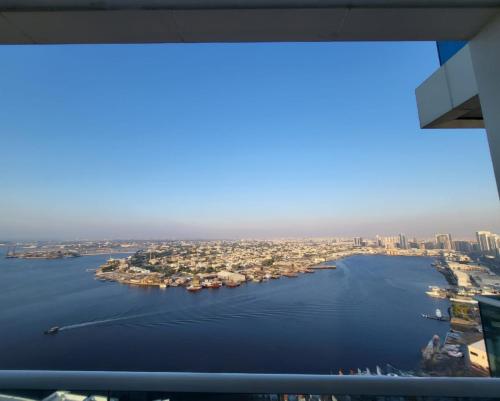 an aerial view of a large body of water at Cheap Holiday Homes in Ajman