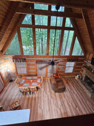an overhead view of a living room in a cabin at Meadows Way 3378 in Pigeon Forge