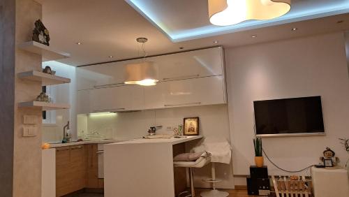 Kuchyň nebo kuchyňský kout v ubytování Lux Apartman 7