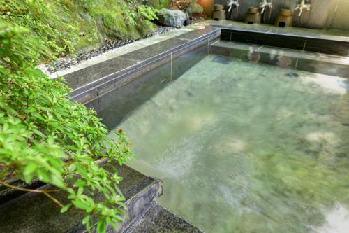 a swimming pool with water in a garden at Togakubo in Isehara