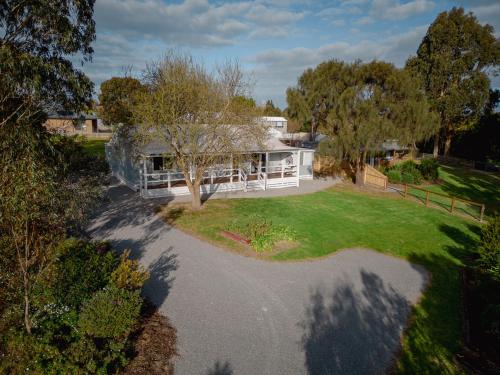 an aerial view of a house with a yard at Bluelake Retreat in Metung