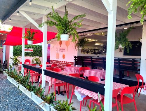 A restaurant or other place to eat at Waterside Inn
