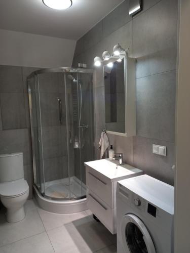 Koupelna v ubytování Leszno City Center Apartments