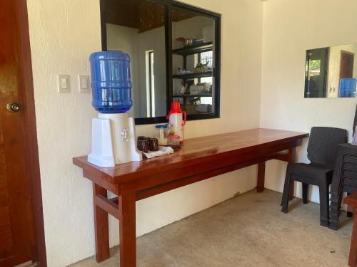 パングラオにあるBe My Guest Hostelの青いミキサー付きカウンター