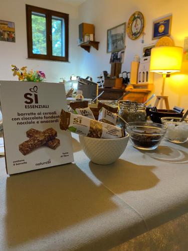 a box of cookies sitting on a table at Agriturismo Pranu in Sorgono