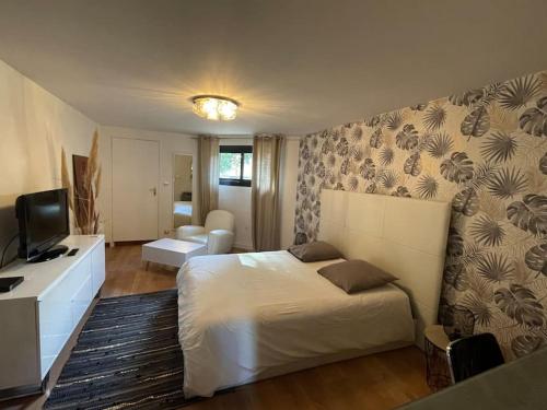 Postel nebo postele na pokoji v ubytování Villa 250 m2, piscine à 10 minutes de Toulouse