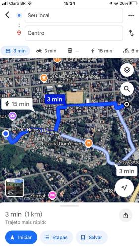 a screenshot of a cell phone with a map at Casa da Família Tonial in Gramado