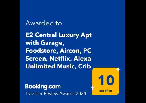 Certifikát, hodnocení, plakát nebo jiný dokument vystavený v ubytování E2 Luxury OldTown Apt - 2x Parking, Foodstore, PCscreen, Netflix, Unlimited Music, Crib, BabyChair, FastWifi, Aircon
