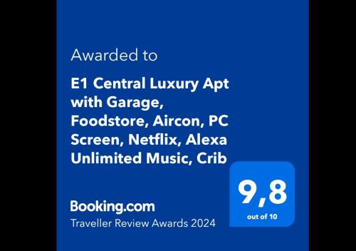 a screenshot of a cell phone with the efi central luxury app with gaza at E1 Luxury OldTown Apt - 2x Parking, Foodstore, PCscreen, Netflix, Unlimited Music, Crib, BabyChair, FastWifi, Aircon in Košice