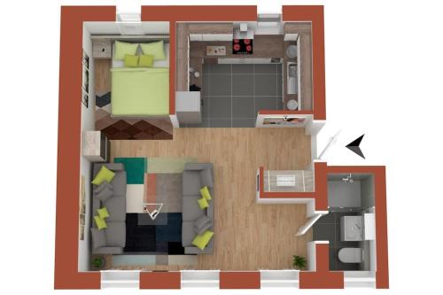 Půdorys ubytování exclusive perfect stay - perfect location in Leipzig