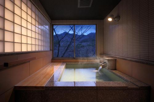 旅館から撮影された、または一般的な山の景色