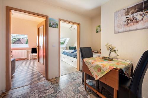 Χώρος καθιστικού στο Ferienwohnung Krobjinski