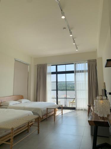 Ένα ή περισσότερα κρεβάτια σε δωμάτιο στο Lakeside casa