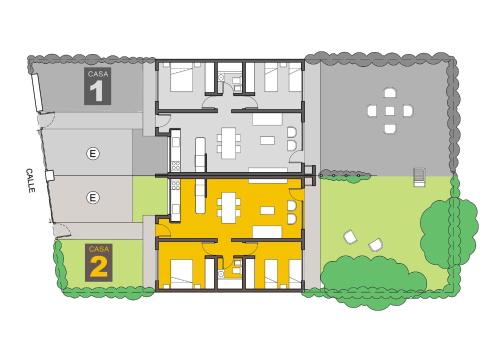 a floor plan of a house at Casas con vista al Piltri in El Bolsón