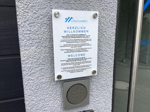 Certifikát, hodnocení, plakát nebo jiný dokument vystavený v ubytování AMBERG APART - Apartment A - Wohnraum auf Zeit