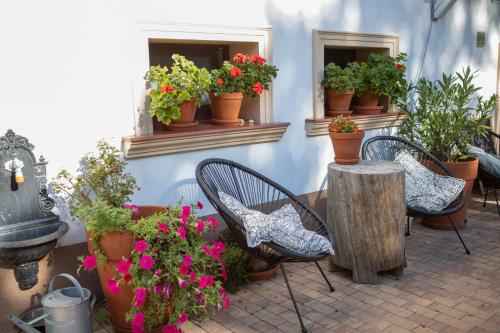 Ein Garten an der Unterkunft Penzion Lederer
