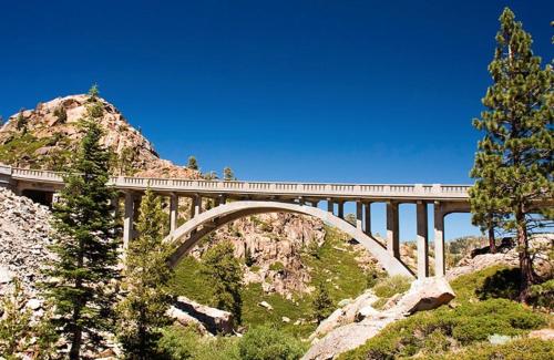 a bridge on the side of a mountain at Ski View Majesty in Truckee