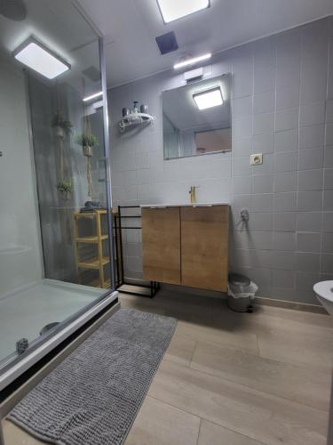 Koupelna v ubytování Le Grand Cerf gîte citadin