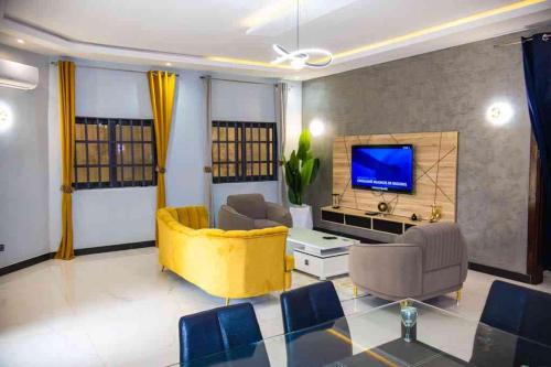TV a/nebo společenská místnost v ubytování Residence Montana