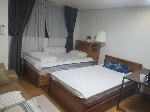 Worcation Gangnam 30 min 여의도25분 가산디지탈단지10분 고척돔 유한대 동양미래대 한영대 근접にあるベッド