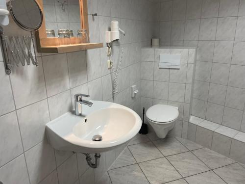 Koupelna v ubytování Hotel Rabenstein