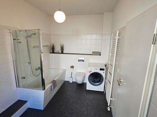 Koupelna v ubytování Ferienwohnung am Stadthafen
