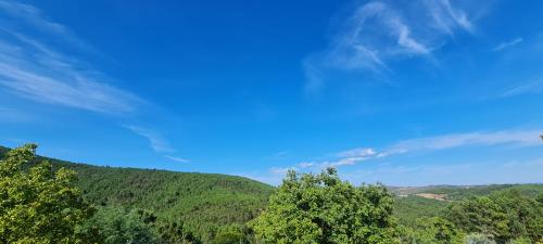a view of a mountain with trees in the foreground at Montanha a Lápis in Proença-a-Nova