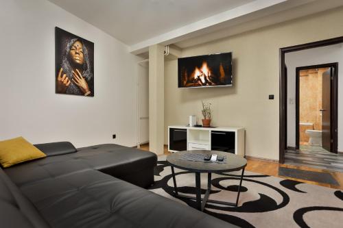 Una televisión o centro de entretenimiento en Malisic apartmani Vračar