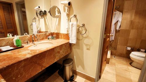 a bathroom with a sink and a toilet at Bogota Plaza Hotel in Bogotá