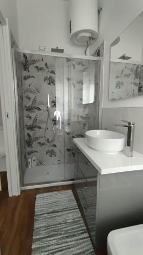 a bathroom with a sink and a shower at Dreaming Ortona in Ortona