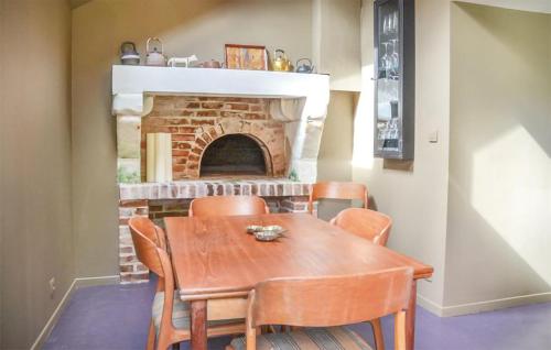 une salle à manger avec une table et une cheminée dans l'établissement Nice Home In Billy With Wifi, à Billy