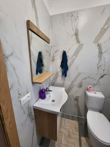 Ένα μπάνιο στο Villa Xhovi
