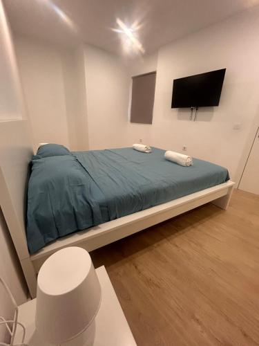 Un dormitorio con una cama y un televisor de pantalla plana. en Padre Anchieta 35 - 5, en Santa Cruz de Tenerife