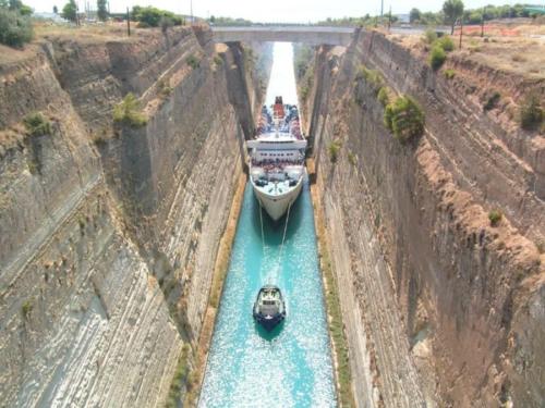 a group of boats traveling down a river at Home sweet home in Loutraki