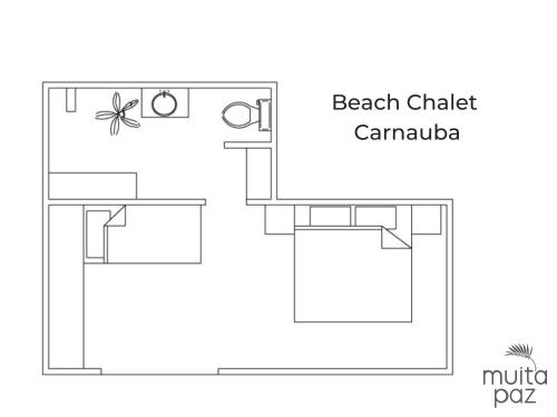 a diagram of a bathroom with a spider on the wall at Muita Paz in Atins
