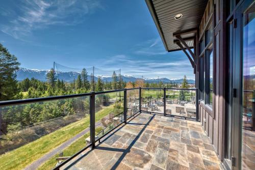 a balcony with a view of the mountains at Copper Point Resort in Invermere