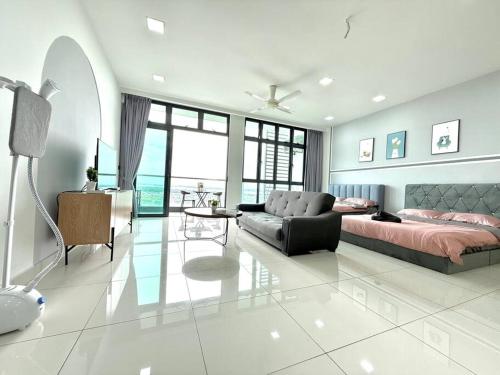 Area soggiorno di B1003 Green Haven Sea View netflix100mbps By STAY